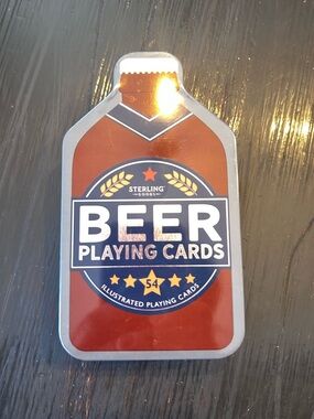 Sterling Goods Beer Playing Cards - Red & Navy Tin